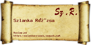 Szlanka Rózsa névjegykártya