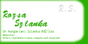 rozsa szlanka business card